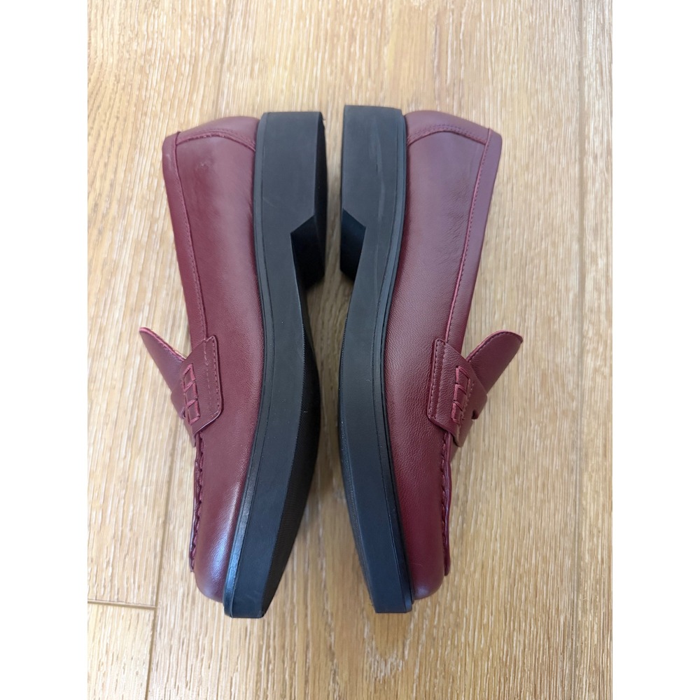 Nordstrom Nola Lafayette Leather Penny Loafers Burgundy Oxblood Shoes 6.5M - Picture 4 of 7
